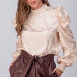 Jealous Tomato Puff Sleeve Leopard Print Blouse